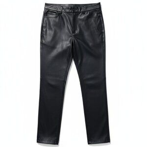 LOFT Vegan Leather Trouser Black Dress Pant Women's Size 8P NWT